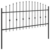 Spike Fence Asten Black 200 x 130 cm Powder-Coated Steel 42030086