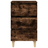 Bed Cabinet Set of 2 Smoked oak 813135
