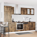 ZNTS 8 Piece Kitchen Cabinet Set Kalmar Smoked Oak Engineered Wood 3314806