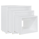 Nesting Tables 3 pcs White Engineered Wood 808576