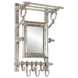 Luggage Rack with Coat Hangers Wall Mounted Aluminium 357834