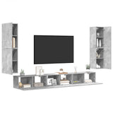 7 Piece TV Cabinet Set Concrete Grey Engineered Wood 3114305