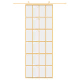 Sliding Door Gold 76x205 cm Clear ESG Glass and Aluminium 155172