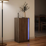 Sideboard with LED Brown Oak 42.5x34x85 cm Engineered Wood 852144