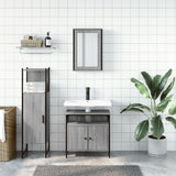 3 Piece Bathroom Furniture Set Grey Sonoma Engineered Wood 3214818