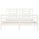 Bed Frame without Mattress White 160x200 cm Solid Wood 3194712