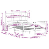Bookcase Bed without Mattress 160x200 cm Solid Wood Pine 3322241