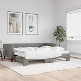 Daybed with Trundle and Mattresses Dark Grey 90x190 cm Fabric 3196650