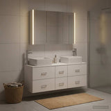Bathroom Furniture Set 4 pcs White Engineered Wood and Glass 3406783