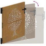 Garden Gate 85x100 cm Corten Steel Tree Design 153209