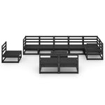 ZNTS 10 Piece Garden Lounge Set Black Solid Pinewood 3075643