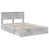 Storage Bed Concrete Grey 135 x 190 cm Engineered Wood 3410808