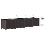 Garden Planter 4 pcs Brown 160 x 40 x 37.5 cm Plastic 42002824