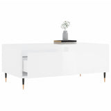 ZNTS Coffee Table High Gloss White 90x50x36.5 cm Engineered Wood 830798