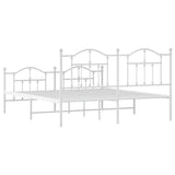 Metal Bed Frame without Mattress with Footboard White 183x213cm 353511