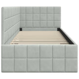 Corner Bed Frame Light Grey 80 cm x 200 cm Velvet 42016368