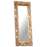 Hand Carved Mirror Brown 110x50 cm Solid Mango Wood 321640