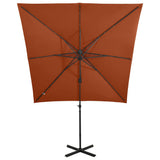 Cantilever Garden Parasol Terracotta Polyester, Aluminium Large 312327