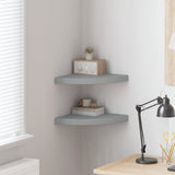 Floating Corner Shelves 2 pcs Grey 35x35x3.8 cm MDF 323923