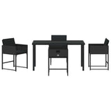 Garden Dining Set 5 pcs Black Poly Rattan 3380718