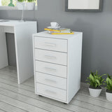 ZNTS Office Drawer Unit with Castors 5 Drawers White 243064