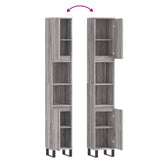 Bathroom Cabinet Grey Sonoma 30x30x190 cm Engineered Wood 831546