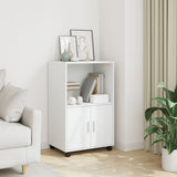 Rolling Cabinet White 55x40x91 cm Engineered Wood 853182