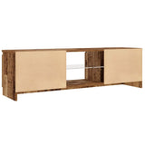 TV Cabinet with LED Lights Old Wood 120x30x36 cm Engineered Wood 856347