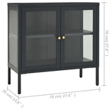 Sideboard Anthracite 70x35x70 cm Steel and Glass 336066