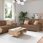 ZNTS 3-Piece Sofa Set with Cushions - Brown Fabric 3324632