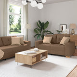 ZNTS 3-Piece Sofa Set with Cushions - Brown Fabric 3324632