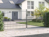 Double Gate with Lock Woerden Grey 400 x 249.5 cm Steel 42008859