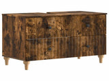 Bathroom Sink Cabinet ALKMAAR Smoked Oak 82 x 41x 59 cm 896140
