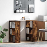 Desk with Shelf Smoked Oak 90 x 50 x 75 cm Engineered Wood 869510