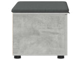 Hall Bench with Cushion with Door Concrete Grey 60 x 38 x 46 cm 891475