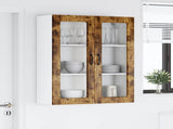 Wall Glass Cabinet LUCCA Smoked Oak 80 x 31 x 100 cm 885160