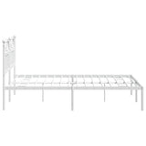 Metal Bed Frame without Mattress with Headboard White 150x200cm 353490