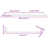 Floating Shelf Wall-mounted 4 pcs White 80 x 18 x 2.5 cm Steel 8004043