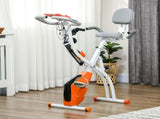 2-in-1 Folding Exercise Bike with 8-Level Magnetic Resistance, Arm Resistance Band, Pulse Sensor, T3398P349155