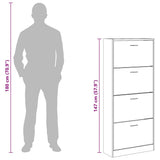 Shoe Cabinet Concrete Grey 63x24x147 cm Engineered Wood 342545