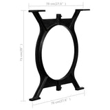 Dining Table Legs 2 pcs O-Frame Cast Iron 245426