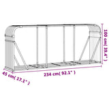 Log Holder Light Grey 234x45x100 cm Galvanised Steel 364555