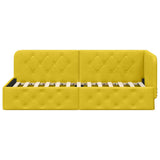 Corner Bed Frame with Headboard Yellow 80 x 200 cm Velvet 42016519