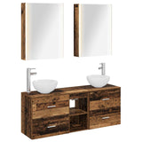Bathroom Cabinet Set 5 pcs Old Wood 53 x 15.5 x 70 cm 3406693