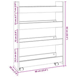 Narrow Storage Trolley 4 Tier Artisian Oak Engineered Wood 855267
