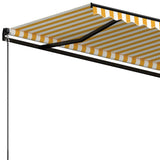 Manual Retractable Awning 500x350 cm Yellow and White 3069218