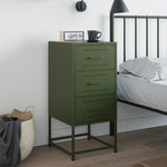 ZNTS Bedside Cabinet Olive Green 36x39x78 cm Steel 846586