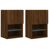 TV Cabinets with LED Lights 2 pcs Brown Oak 40.5x30x60 cm 837042