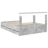 Bed Frame with Drawer Concrete Grey 140 x 200 cm Engineer Wood 3407987