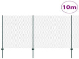 Chain Link Fence with Post 10 x 1.6 m PVC-Coated Steel 3336236